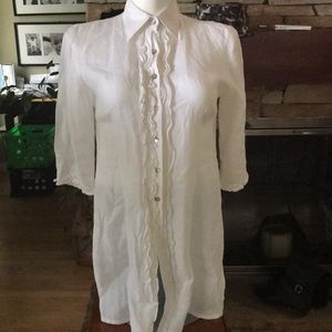 Luxury white ruffle shirt